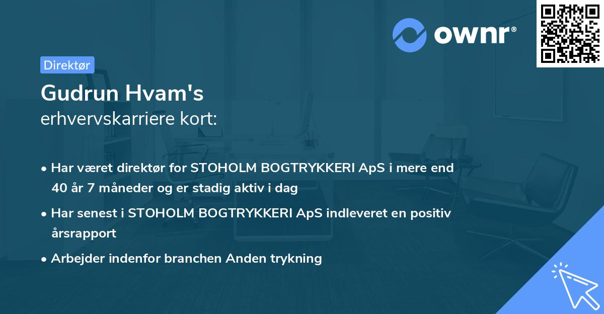 Gudrun Hvam's erhvervskarriere kort