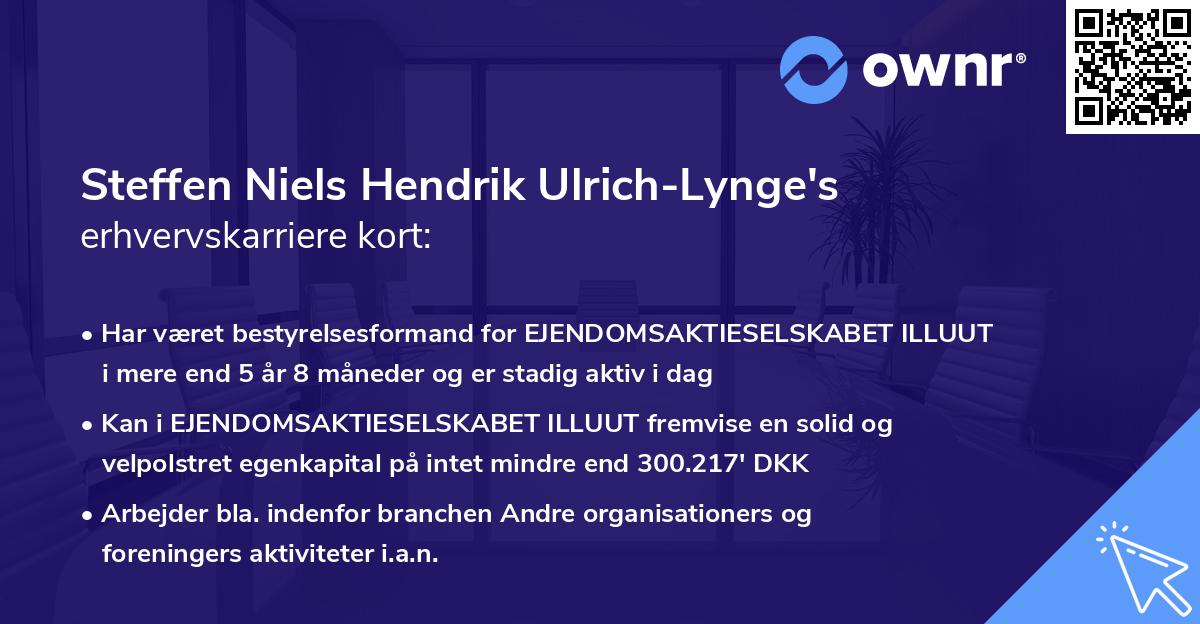 Steffen Niels Hendrik Ulrich-Lynge's erhvervskarriere kort