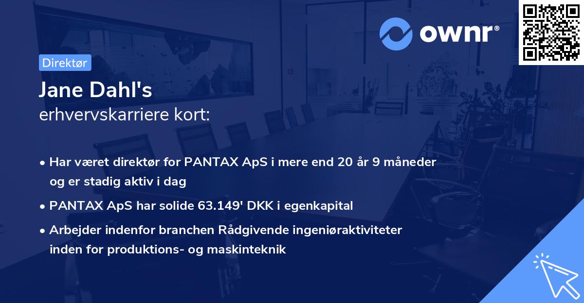 Jane Dahl's erhvervskarriere kort