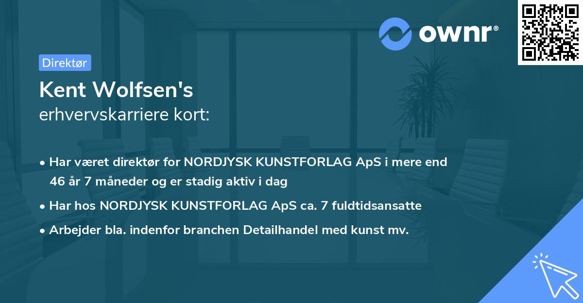 Kent Wolfsen's erhvervskarriere kort