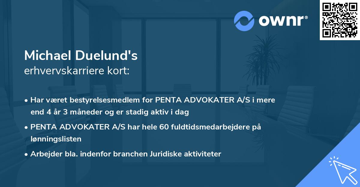Michael Duelund's erhvervskarriere kort