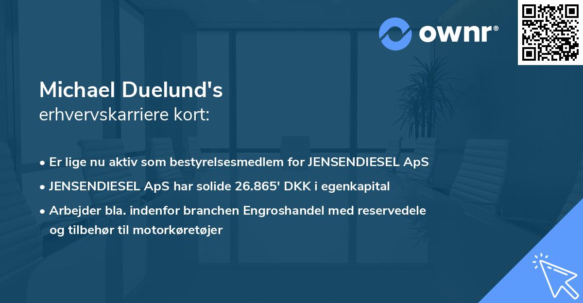 Michael Duelund's erhvervskarriere kort
