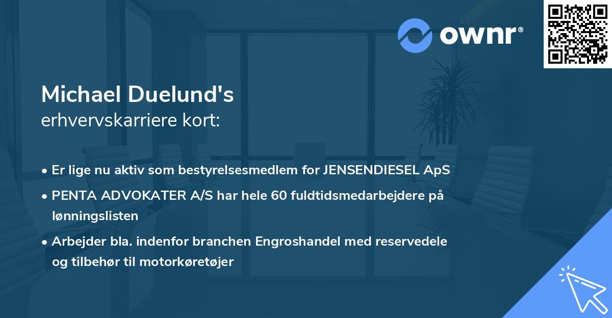 Michael Duelund's erhvervskarriere kort
