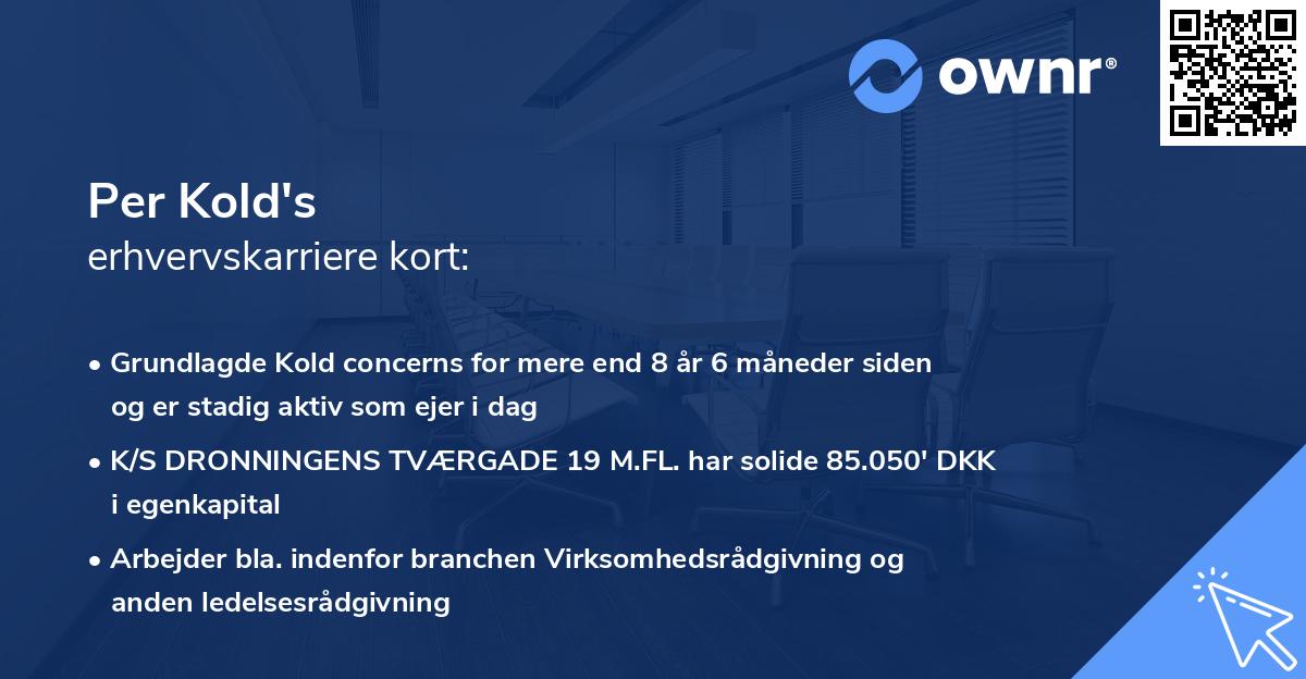 Per Kold's erhvervskarriere kort