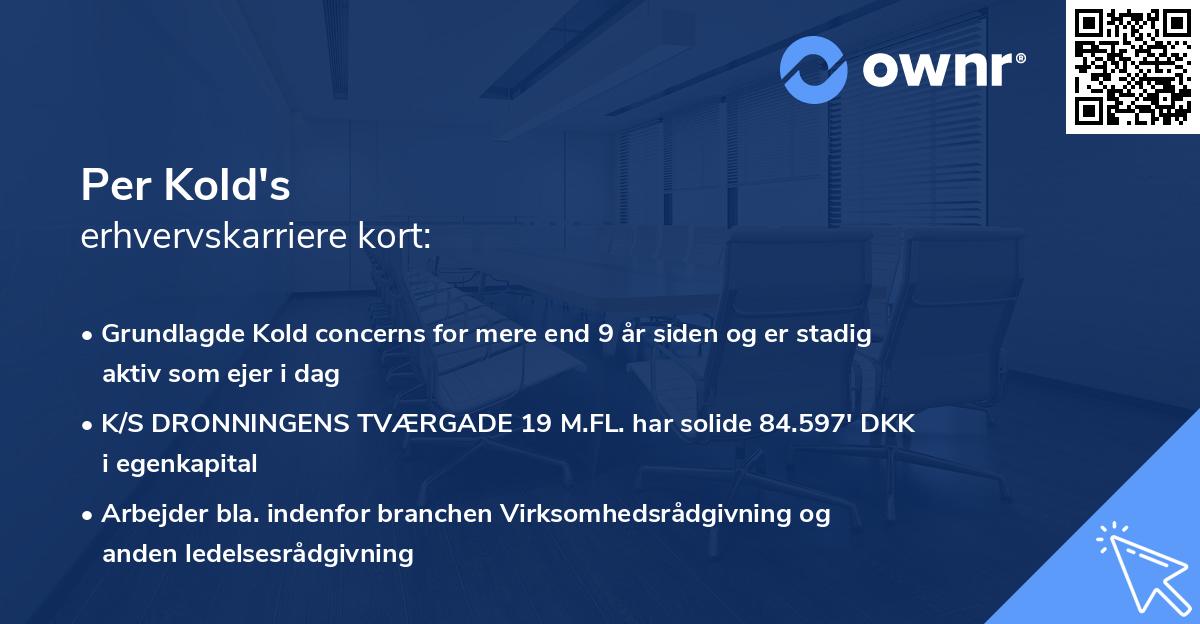 Per Kold's erhvervskarriere kort