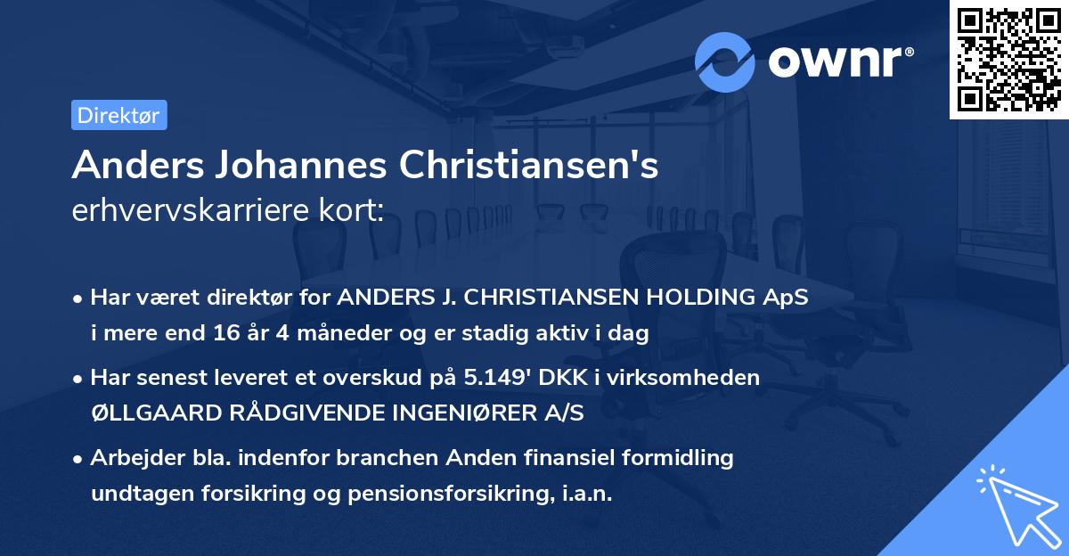 Anders Johannes Christiansen's erhvervskarriere kort