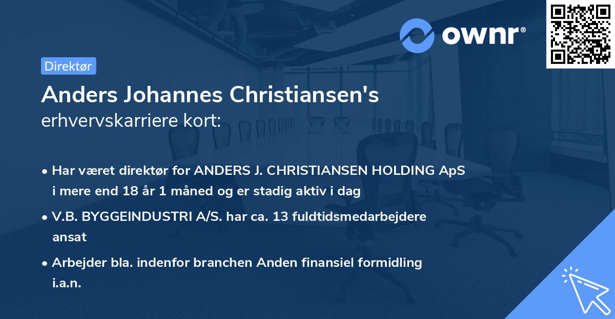 Anders Johannes Christiansen's erhvervskarriere kort