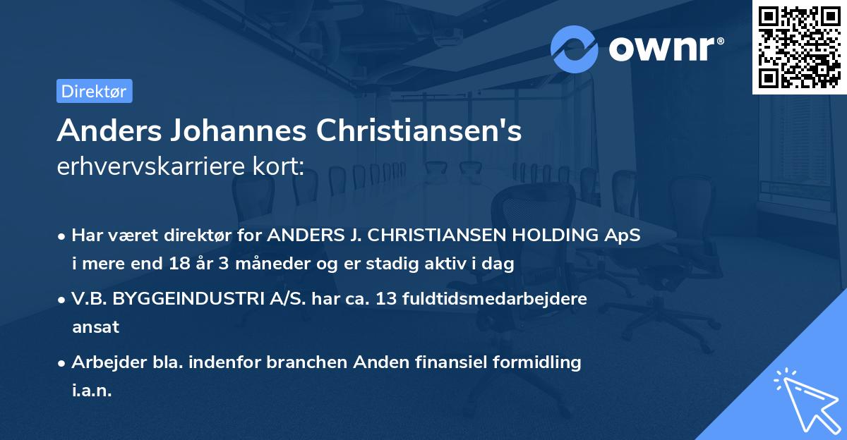 Anders Johannes Christiansen's erhvervskarriere kort