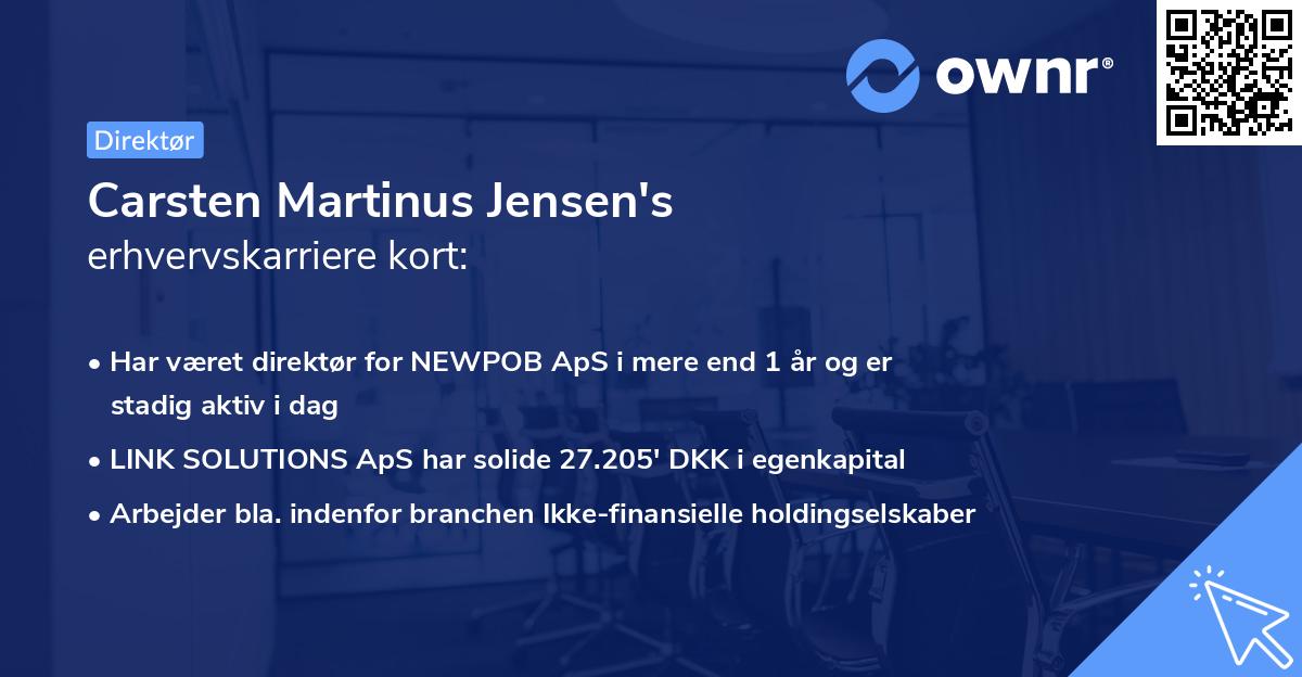 Carsten Martinus Jensen's erhvervskarriere kort