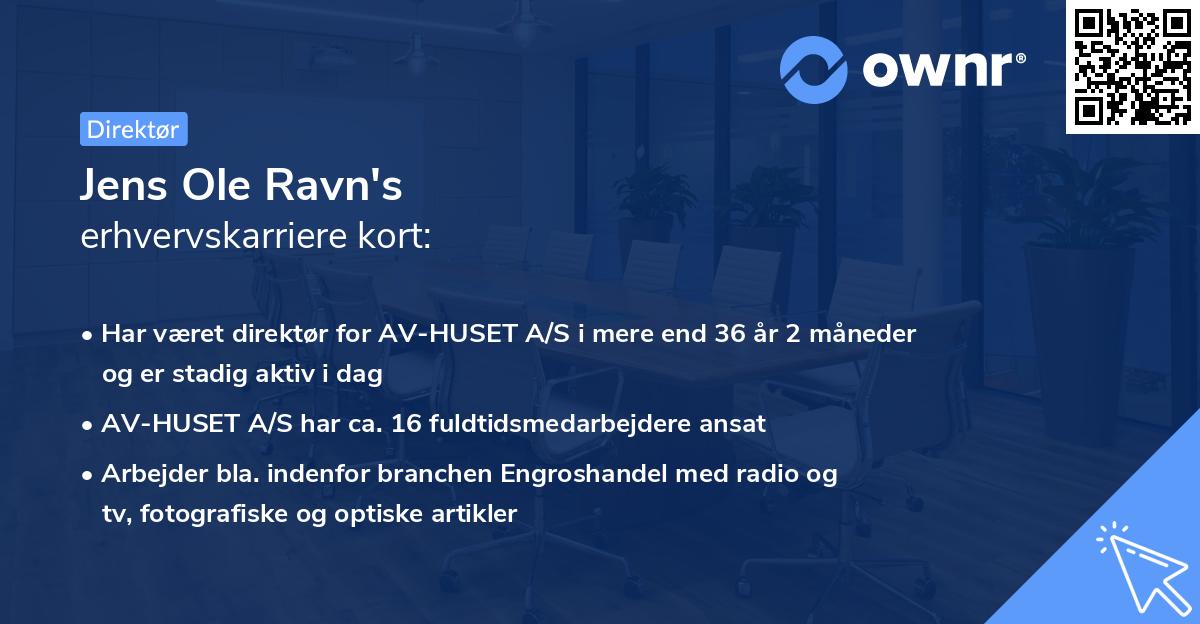 Jens Ole Ravn's erhvervskarriere kort