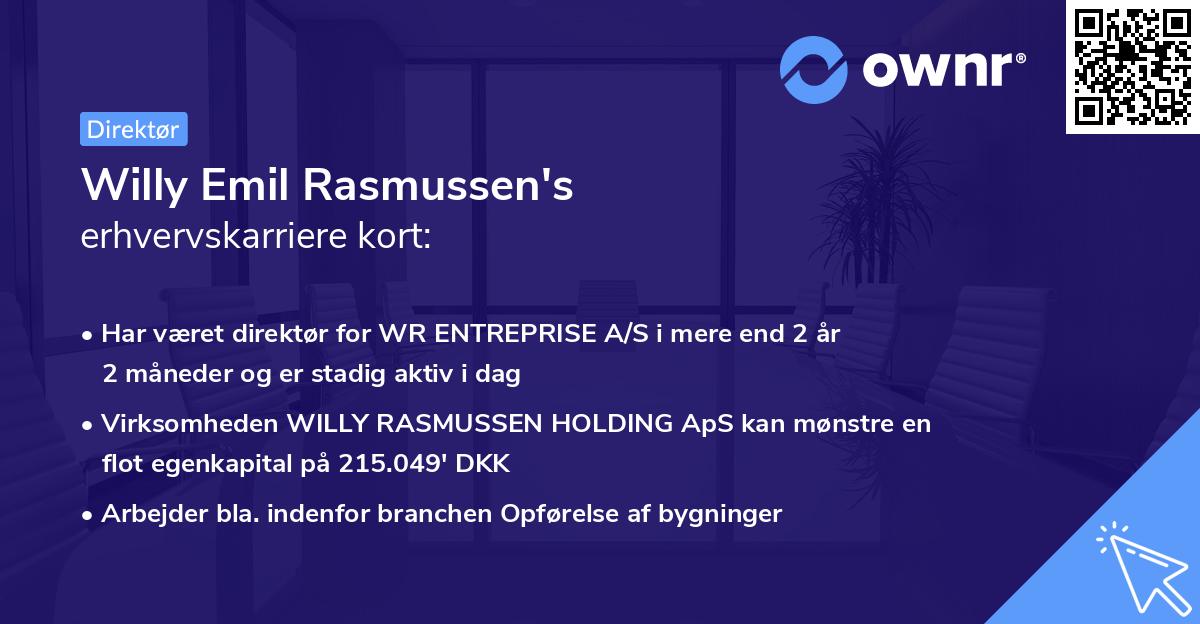 Willy Emil Rasmussen's erhvervskarriere kort