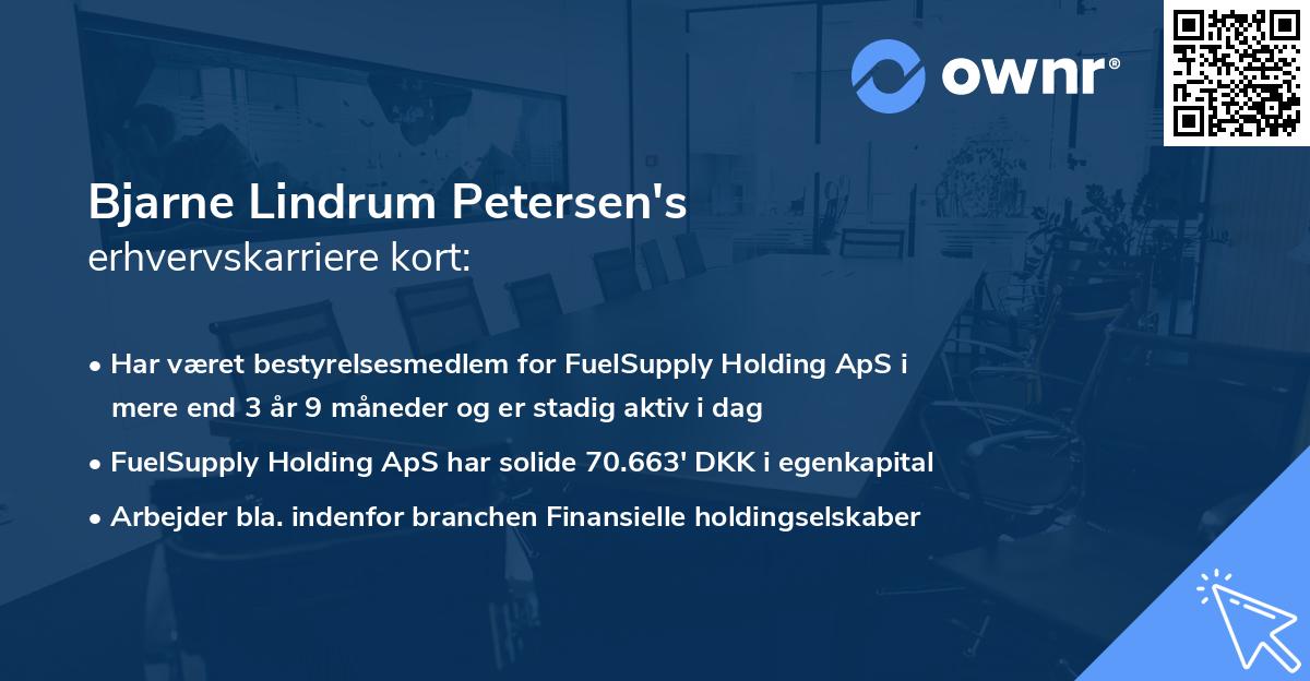 Bjarne Lindrum Petersen's erhvervskarriere kort