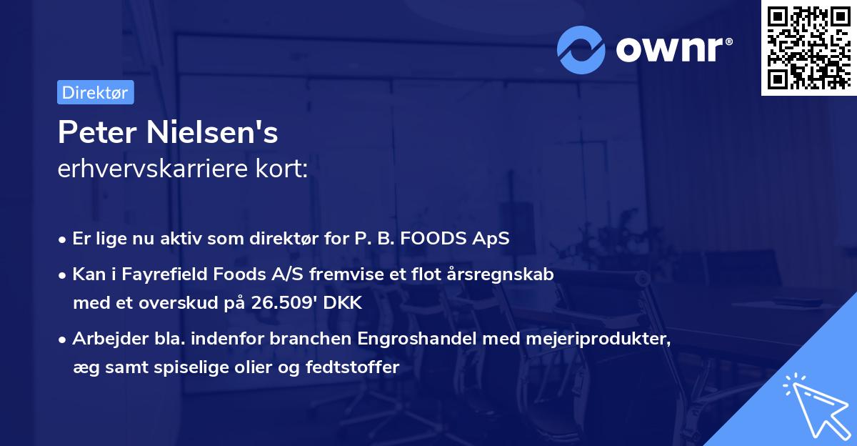 Peter Nielsen's erhvervskarriere kort