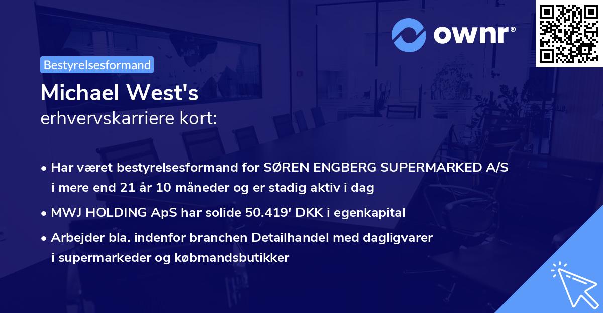 Michael West's erhvervskarriere kort