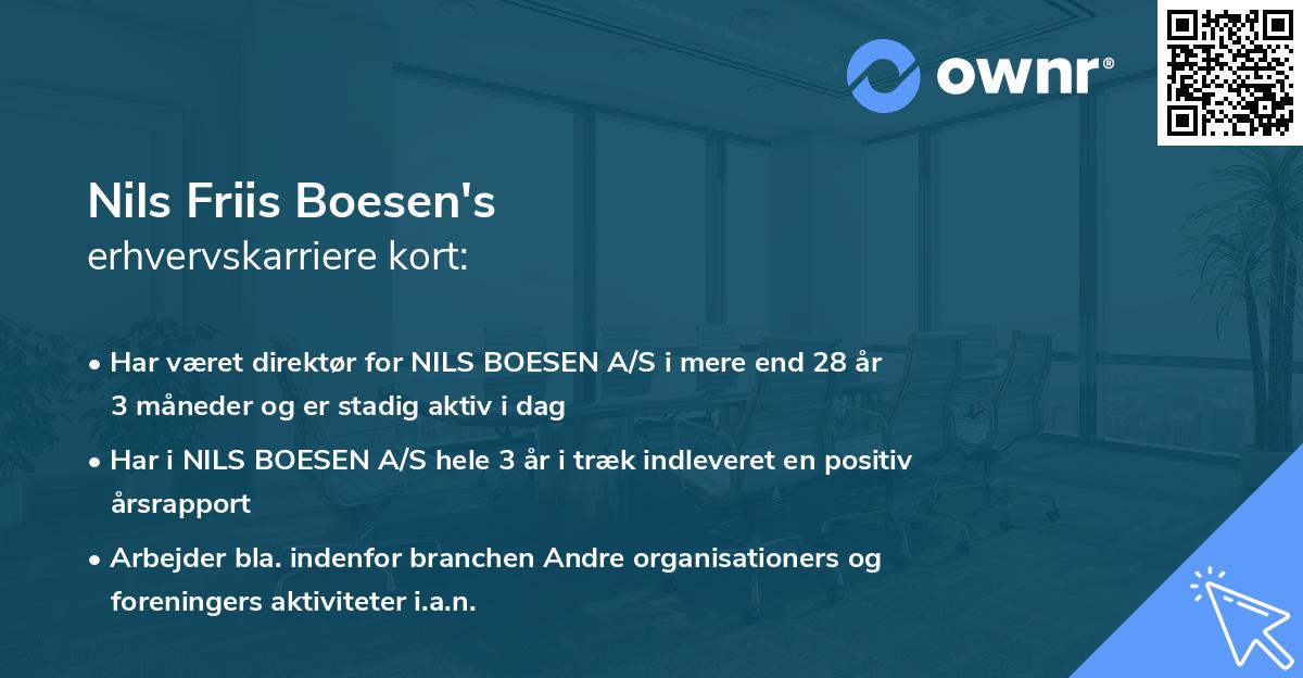 Nils Friis Boesen's erhvervskarriere kort