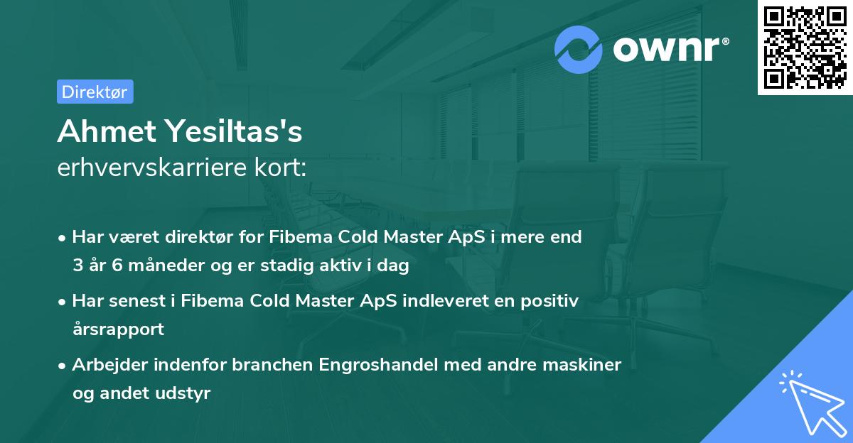 Ahmet Yesiltas's erhvervskarriere kort