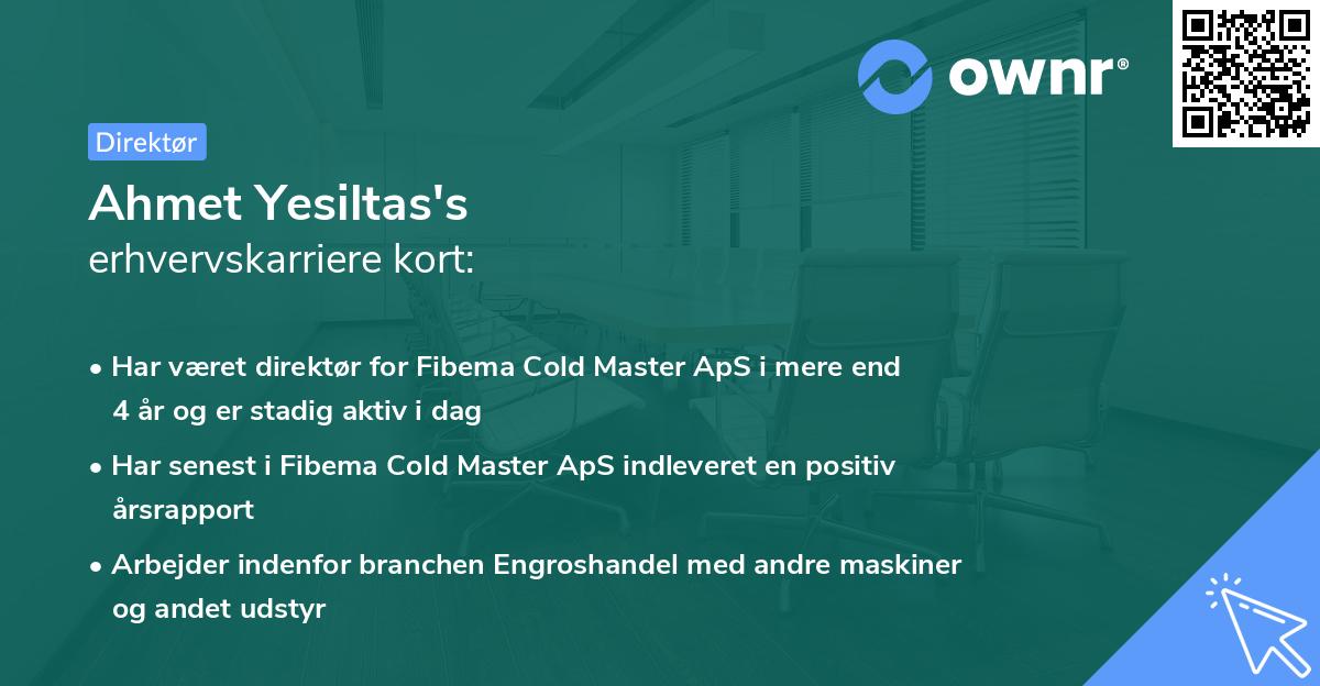 Ahmet Yesiltas's erhvervskarriere kort