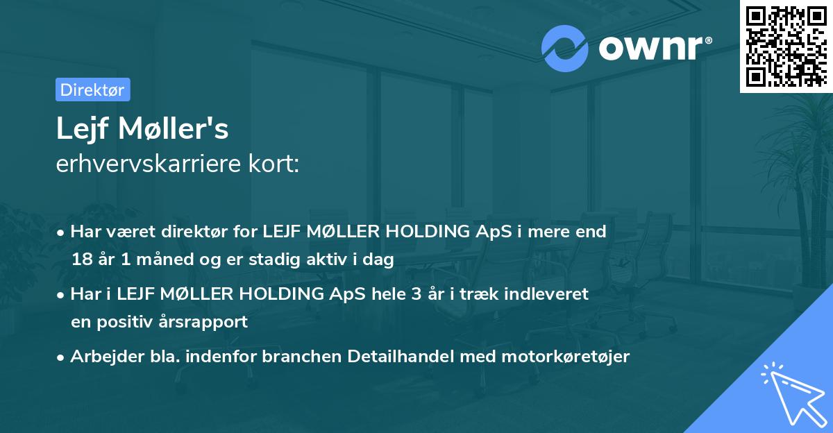 Lejf Møller's erhvervskarriere kort