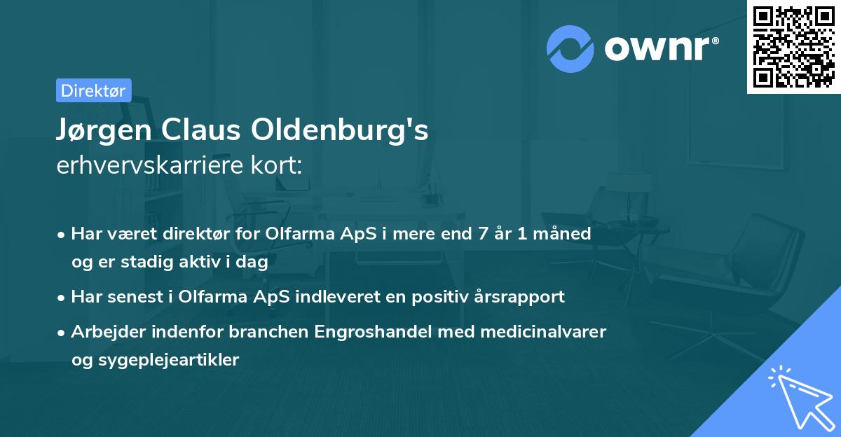 Jørgen Claus Oldenburg's erhvervskarriere kort