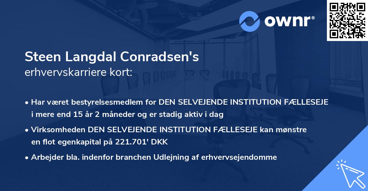 Steen Langdal Conradsen's erhvervskarriere kort