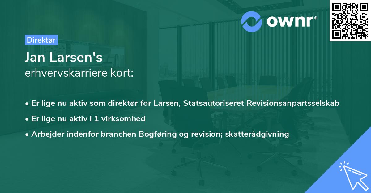 Jan Larsen's erhvervskarriere kort
