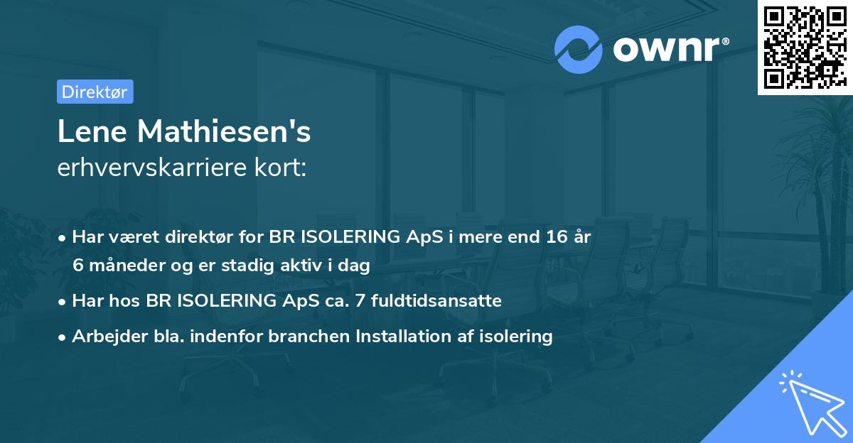 Lene Mathiesen's erhvervskarriere kort