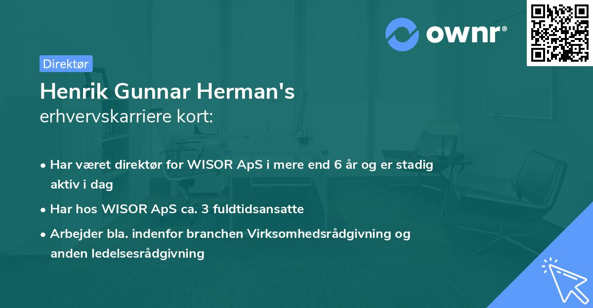 Henrik Gunnar Herman's erhvervskarriere kort