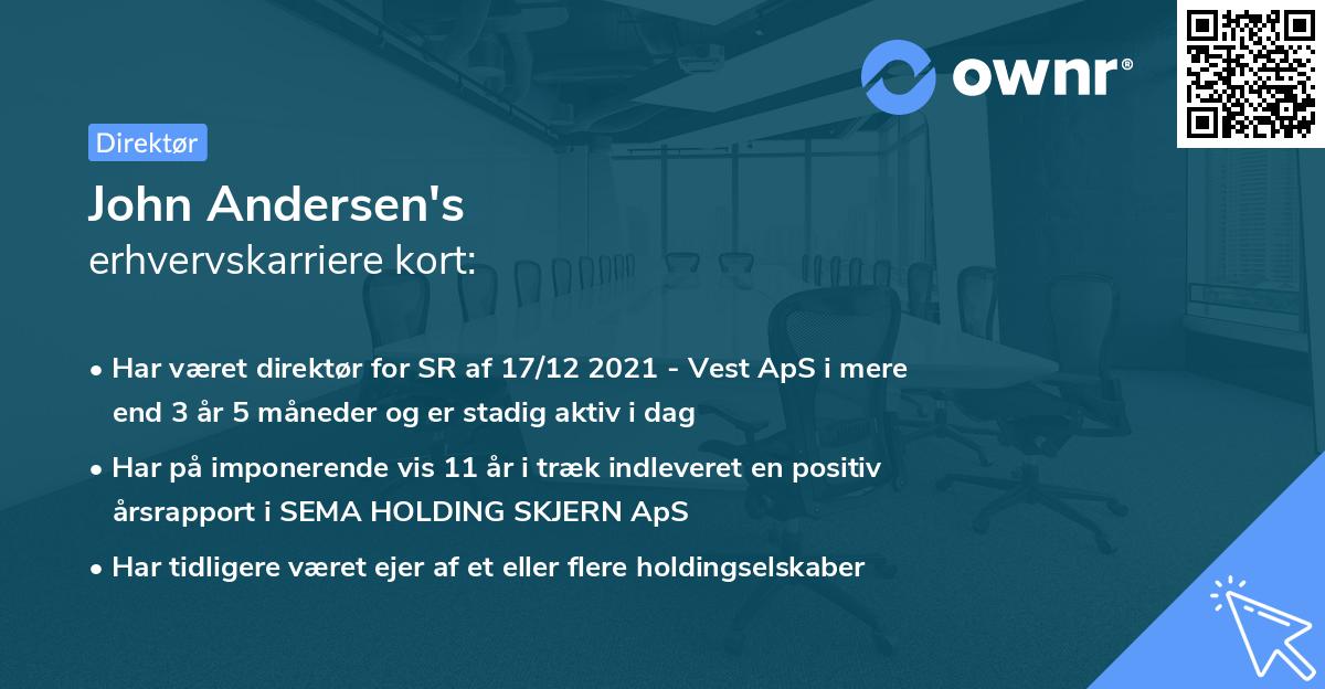 John Andersen's erhvervskarriere kort