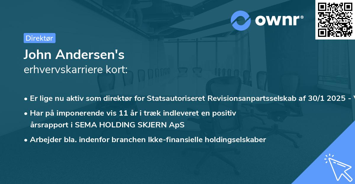 John Andersen's erhvervskarriere kort