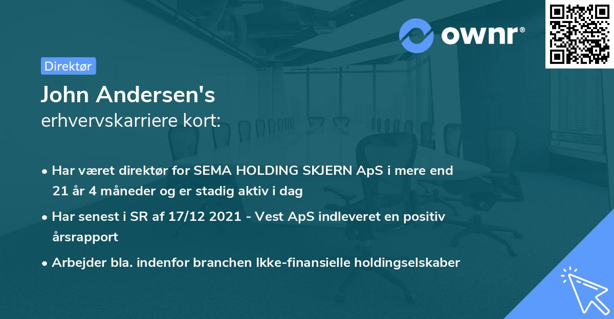 John Andersen's erhvervskarriere kort