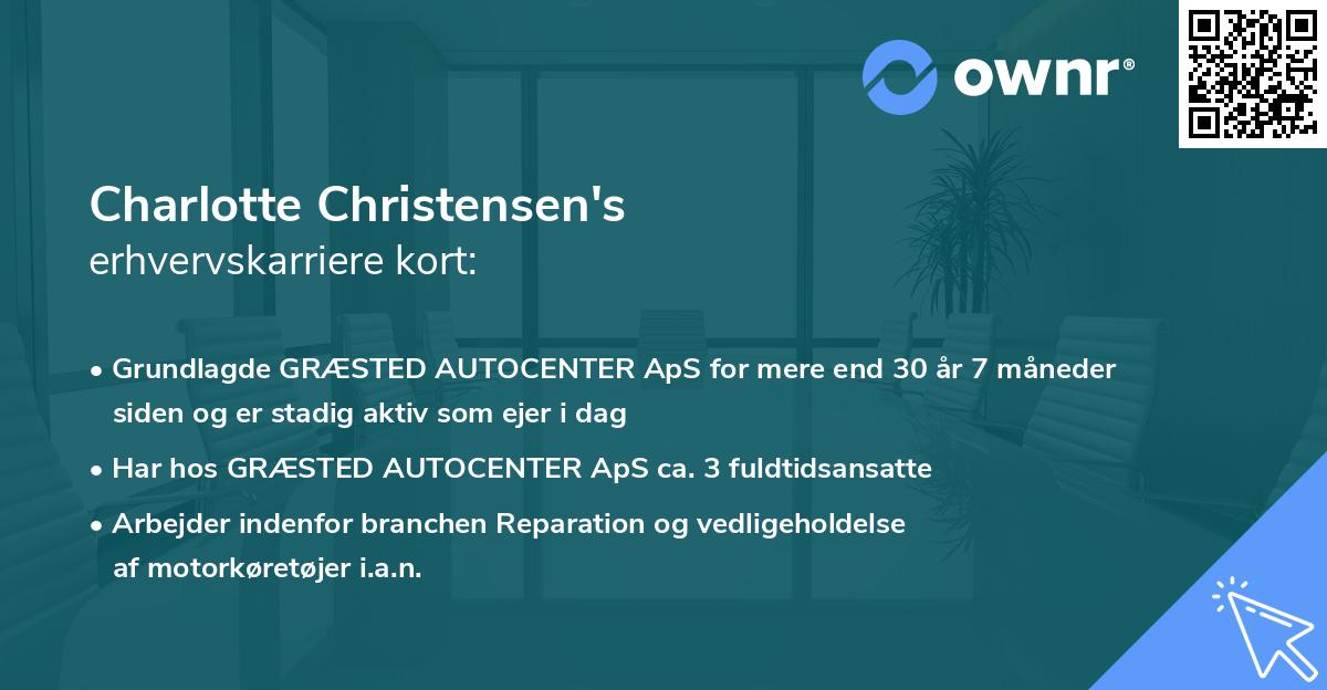 Charlotte Christensen's erhvervskarriere kort