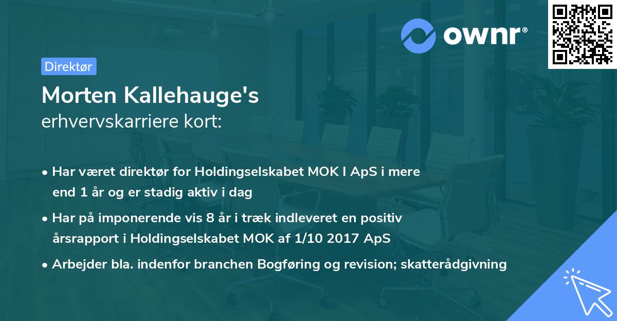 Morten Kallehauge's erhvervskarriere kort