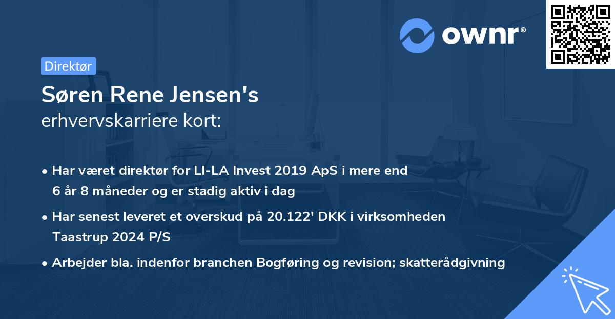 Søren Rene Jensen's erhvervskarriere kort