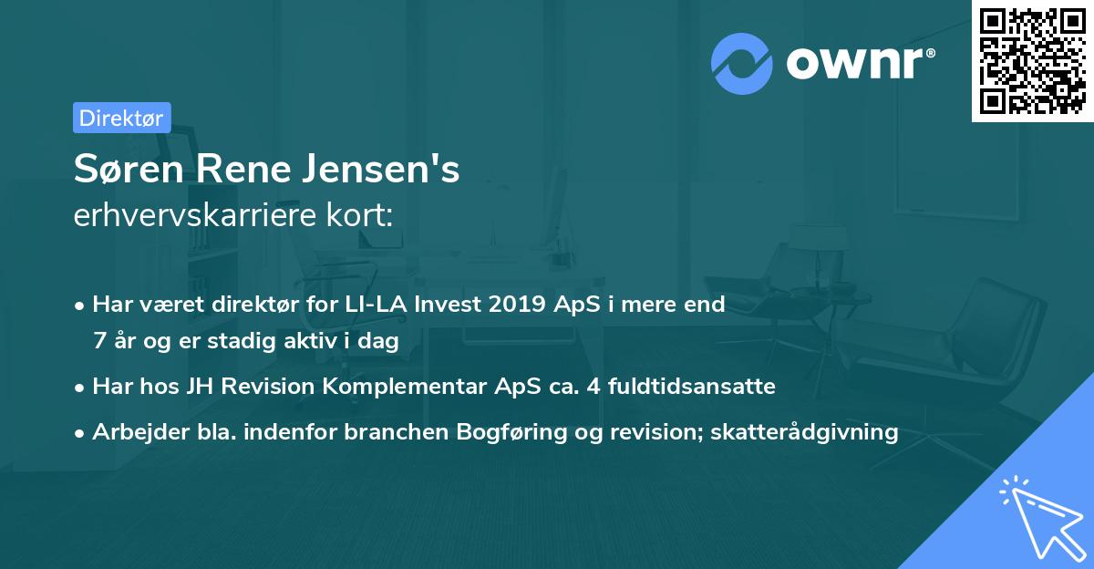 Søren Rene Jensen's erhvervskarriere kort