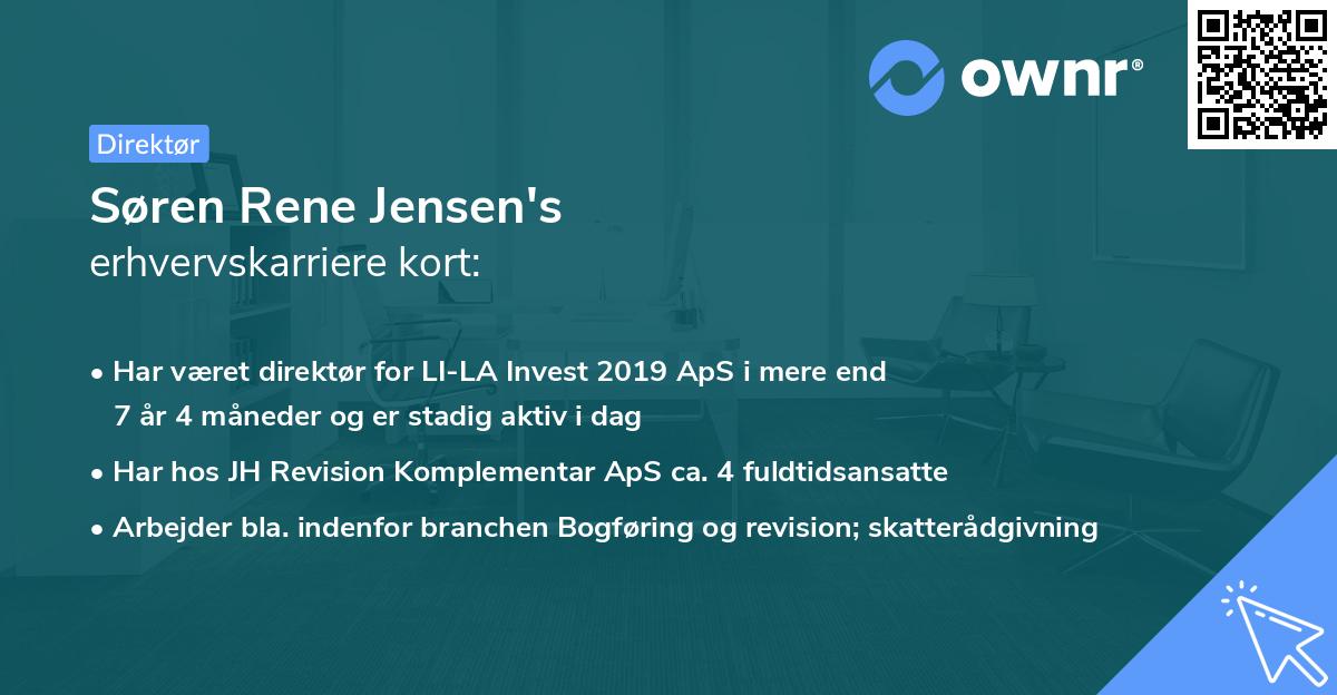 Søren Rene Jensen's erhvervskarriere kort