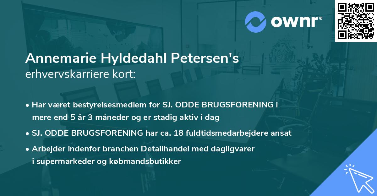 Annemarie Hyldedahl Petersen's erhvervskarriere kort
