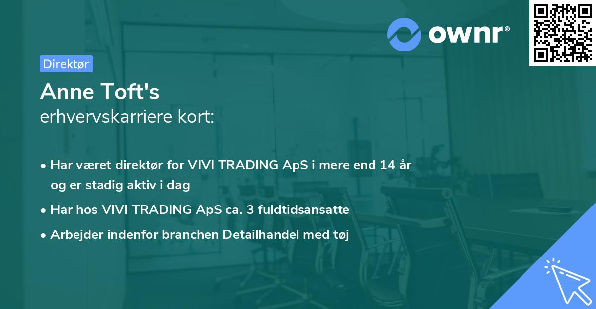 Anne Toft's erhvervskarriere kort