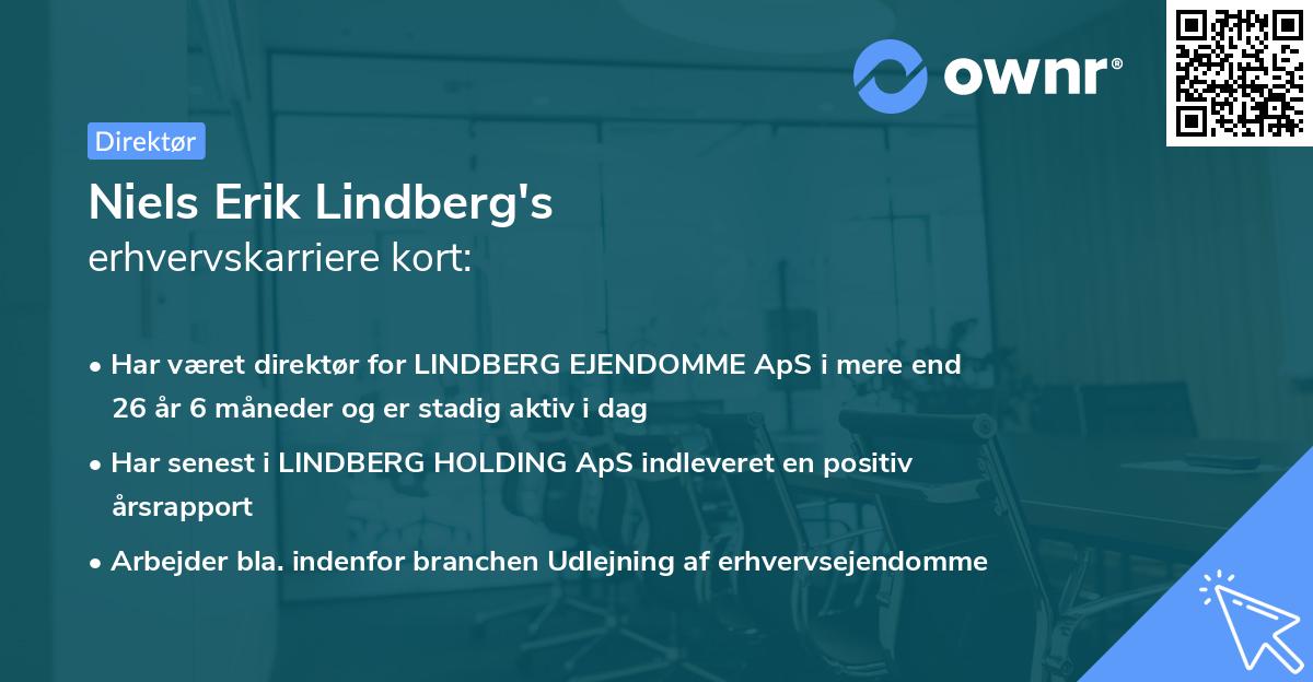 Niels Erik Lindberg's erhvervskarriere kort
