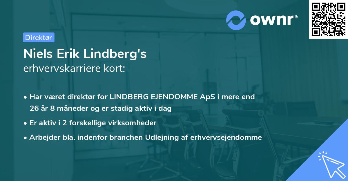 Niels Erik Lindberg's erhvervskarriere kort