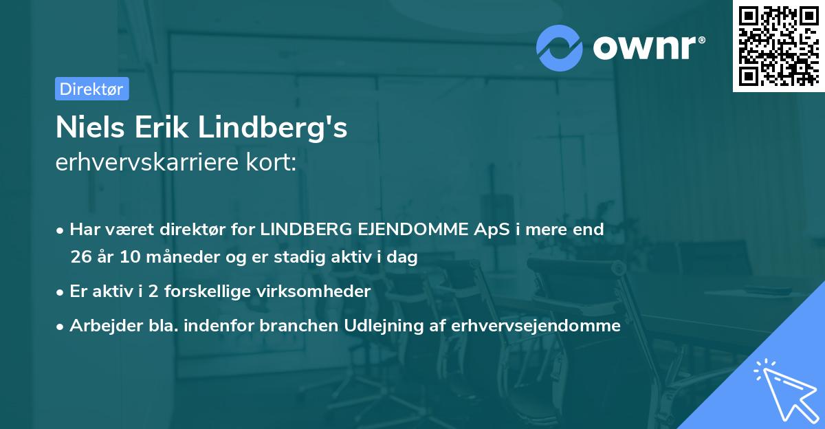 Niels Erik Lindberg's erhvervskarriere kort