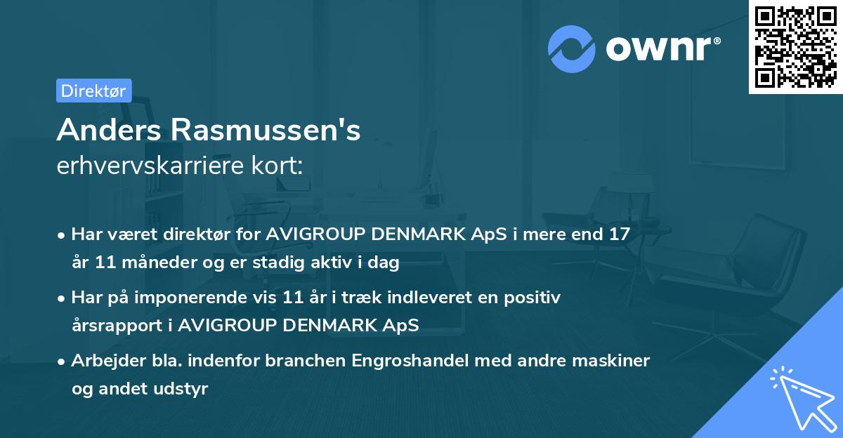 Anders Rasmussen's erhvervskarriere kort