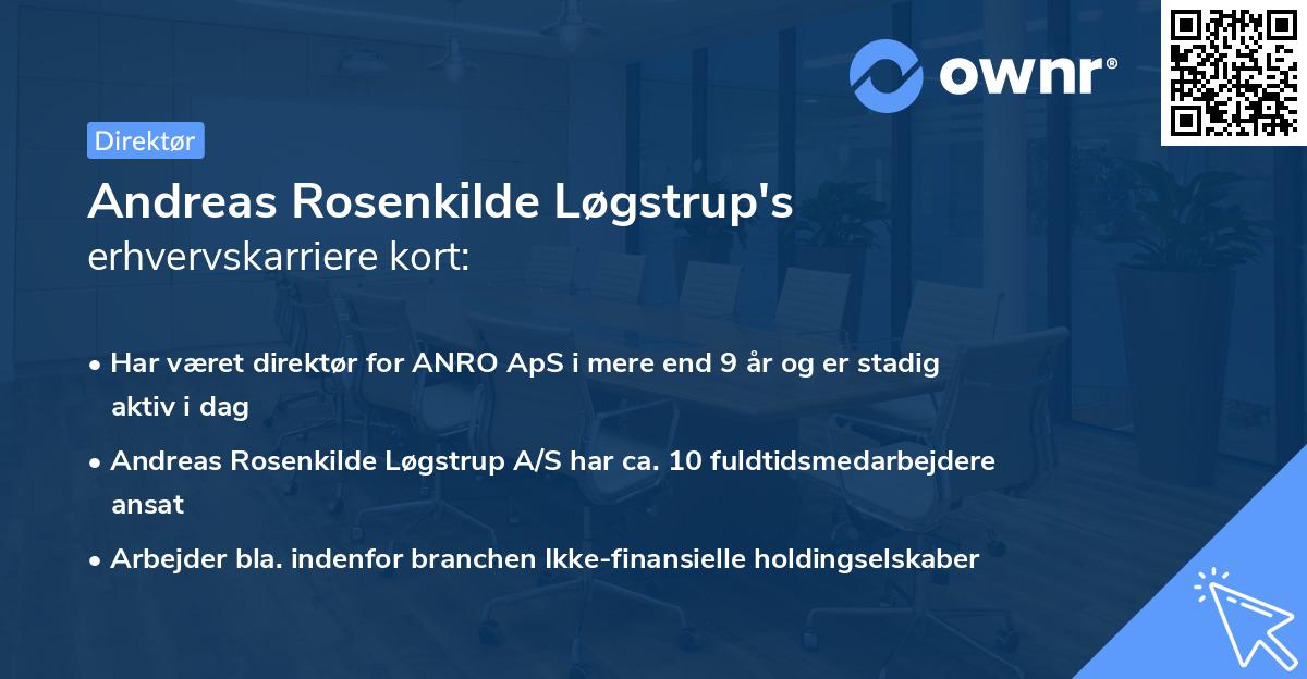 Andreas Rosenkilde Løgstrup's erhvervskarriere kort