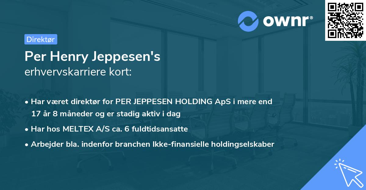 Per Henry Jeppesen's erhvervskarriere kort