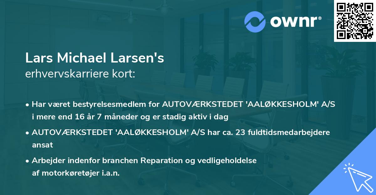 Lars Michael Larsen's erhvervskarriere kort