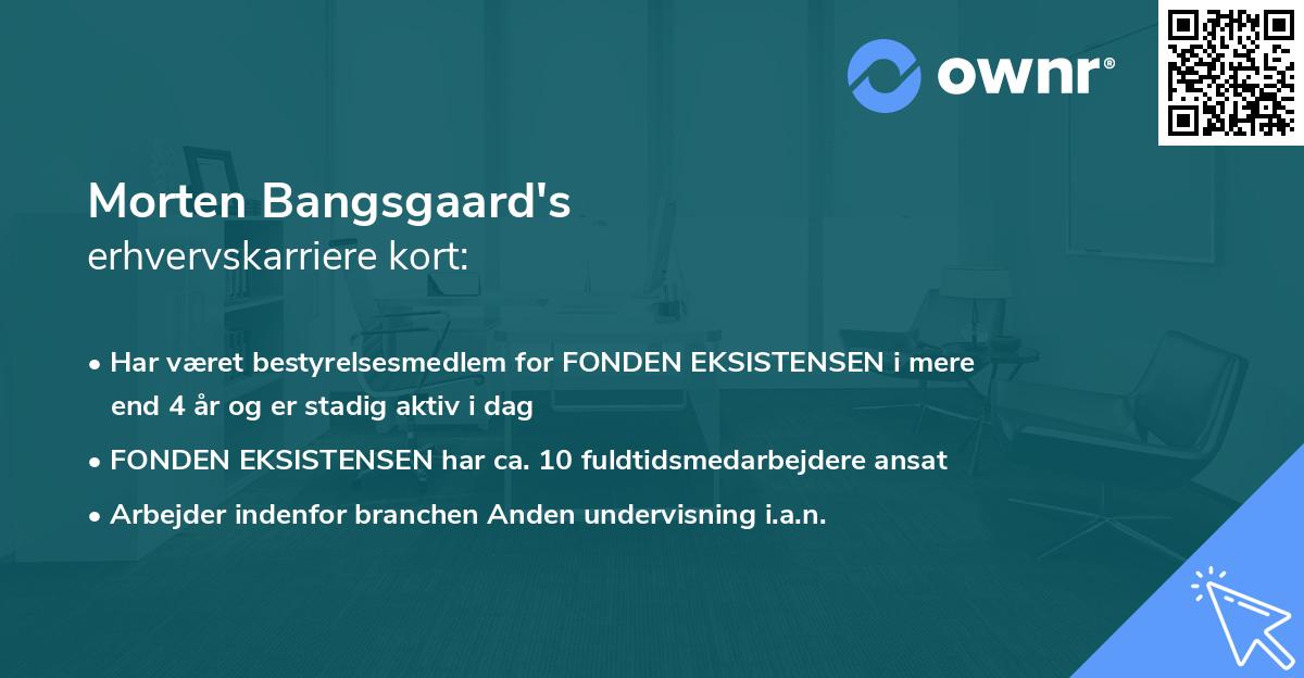 Morten Bangsgaard's erhvervskarriere kort