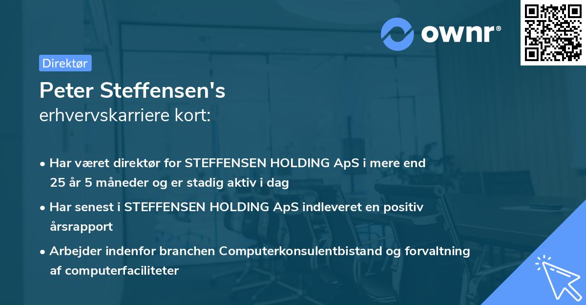 Peter Steffensen's erhvervskarriere kort