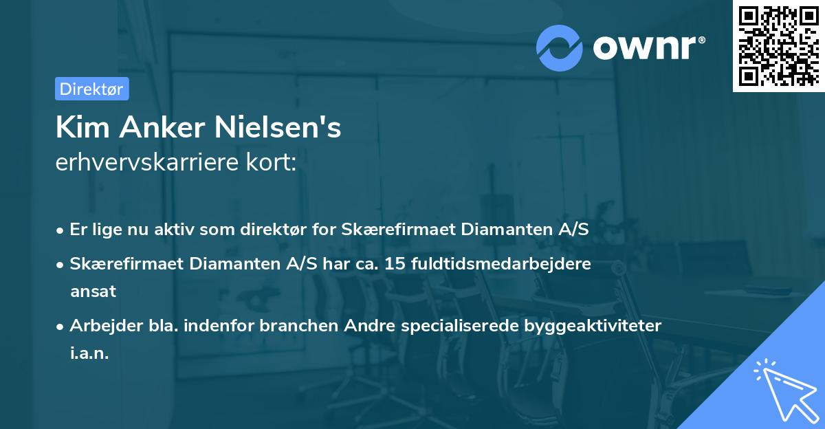 Kim Anker Nielsen's erhvervskarriere kort
