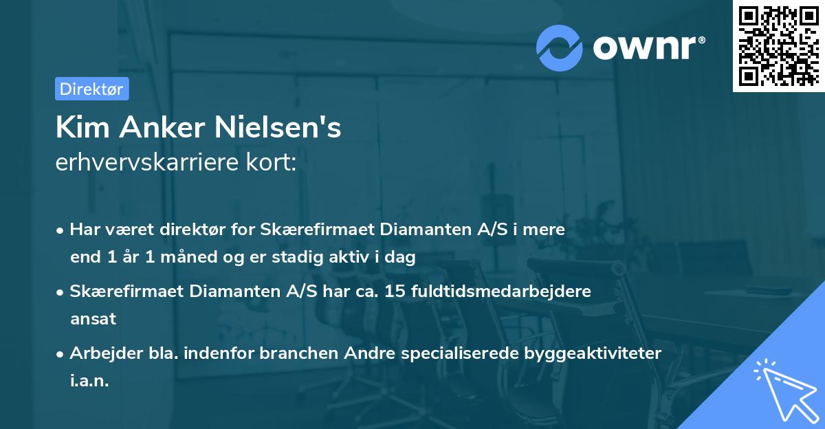 Kim Anker Nielsen's erhvervskarriere kort