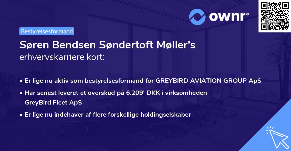 Søren Bendsen Søndertoft Møller's erhvervskarriere kort