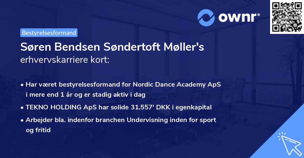 Søren Bendsen Søndertoft Møller's erhvervskarriere kort